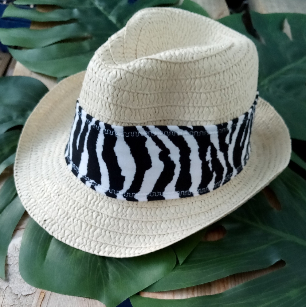 2 in 1 Zebra Print Fedora and Headband 🦓